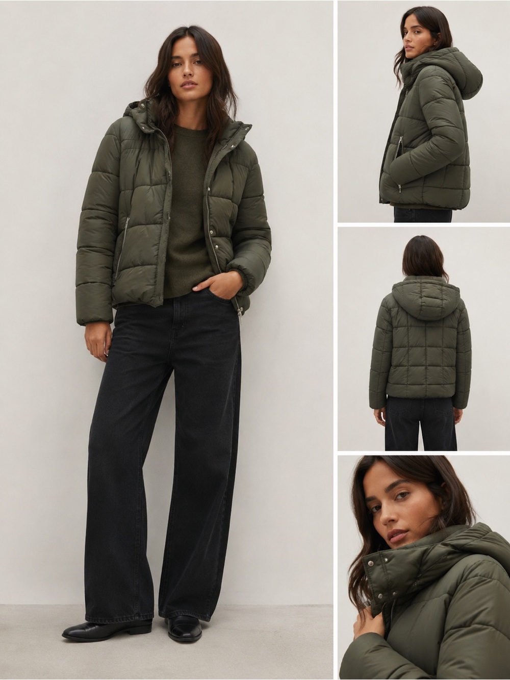 Olive Quilted women’s Puffer Jacket